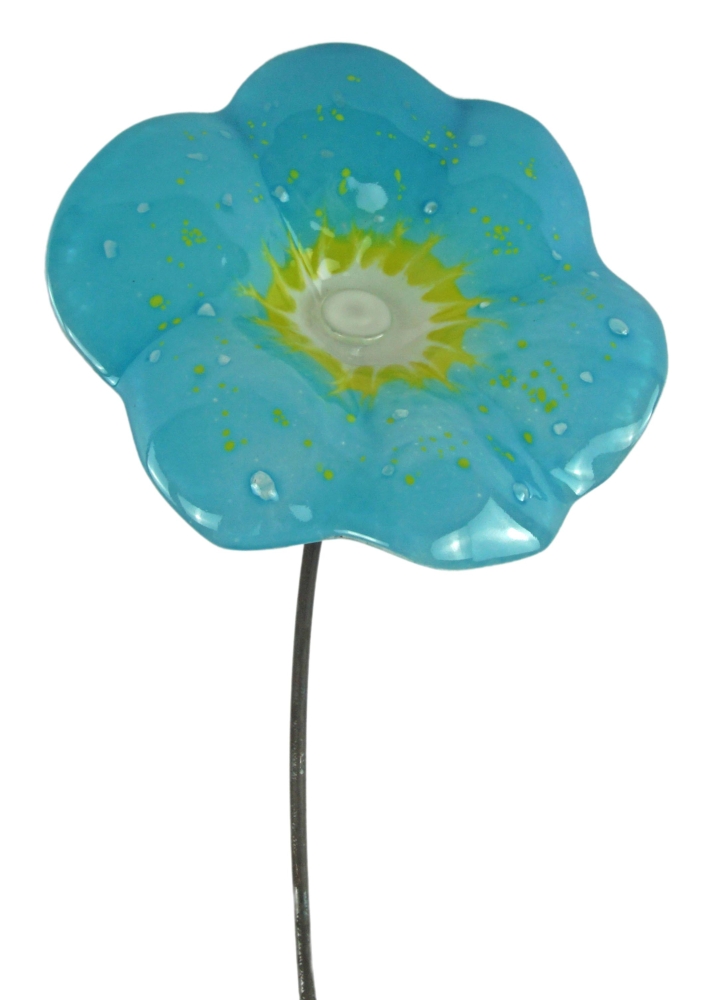 Zauberhafter Gartenstecker Glasblume blau ca. 100 cm - Gartendekoration